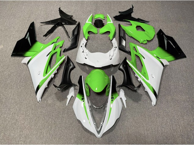 Gloss White and Green 2013-2016 Triumph Daytona 675 Motorcycle Fairings