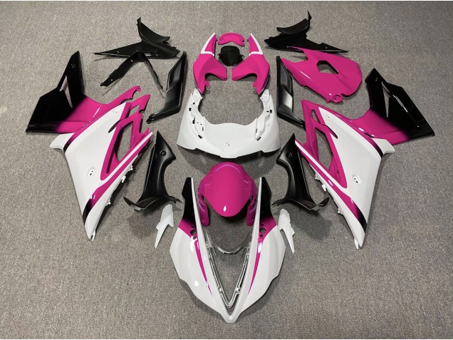 Gloss White and Pink 2013-2016 Triumph Daytona 675 Motorcycle Fairings