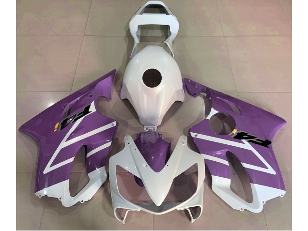 Gloss White and Purple 2001-2003 Honda CBR600 F4i Motorcycle Fairings