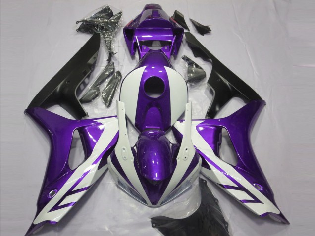 Gloss White and Purple 2006-2007 Honda CBR1000RR Motorcycle Fairings