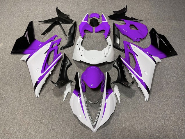 Gloss White and Purple 2013-2016 Triumph Daytona 675 Motorcycle Fairings