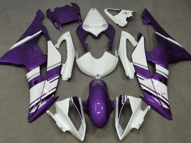 Gloss White and Purple OEM Style 2008-2016 Yamaha R6 Motorcycle Fairings