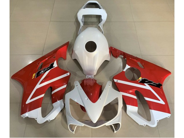 Gloss White and Red 2001-2003 Honda CBR600 F4i Motorcycle Fairings