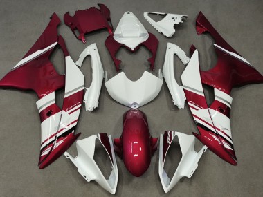 Gloss White and Red OEM Style 2008-2016 Yamaha R6 Motorcycle Fairings