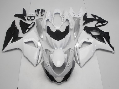 Gloss White and Silver 2009-2016 Suzuki GSXR 1000 Motorcycle Fairings