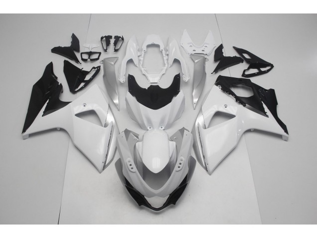 Gloss White and Silver 2009-2016 Suzuki GSXR 1000 Motorcycle Fairings