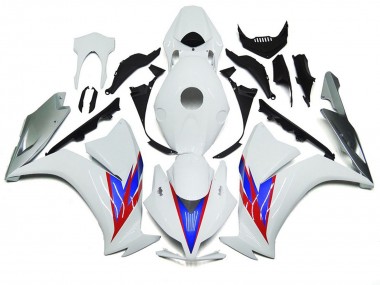 Gloss White and Silver 2012-2016 Honda CBR1000RR Motorcycle Fairings