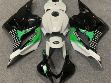 Gloss White & Green Splatter 2009-2012 Honda CBR600RR Motorcycle Fairings