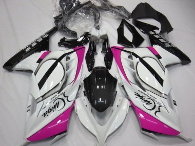 Gloss White & Pink 2013-2018 Kawasaki Ninja 300 Motorcycle Fairings