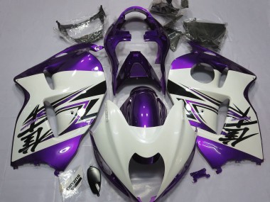 Gloss White & Purple 1997-2007 Suzuki GSXR 1300 Motorcycle Fairings