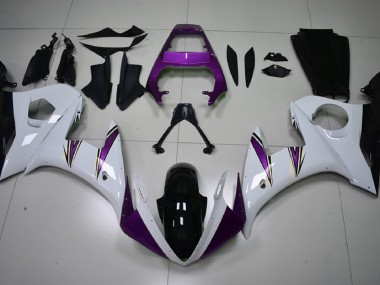 Gloss White & Purple Accents 2003-2005 Yamaha R6 Motorcycle Fairings