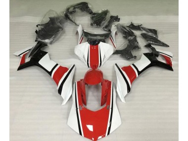 Gloss White Red and Black 2015-2019 Yamaha R1 Motorcycle Fairings