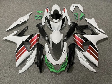 Gloss White Red Black and Green 2009-2016 Suzuki GSXR 1000 Motorcycle Fairings