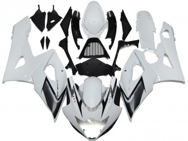 Gloss White Style with Silver Hints 2005-2006 Suzuki GSXR 1000 Motorcycle Fairings