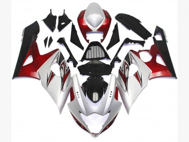 Gloss White Style with Silver Hints and Bronze 2005-2006 Suzuki GSXR 1000 Motorcycle Fairings