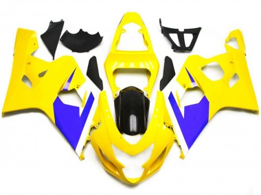 Gloss Yellow and Vibrant Blue Custom 2004-2005 Suzuki GSXR 600-750 Motorcycle Fairings