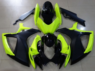 Gloss Yellow & Black 2006-2007 Suzuki GSXR 600-750 Motorcycle Fairings