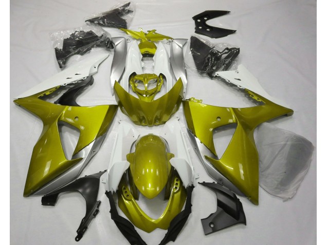 Gloss Yellow & White 2009-2016 Suzuki GSXR 1000 Motorcycle Fairings