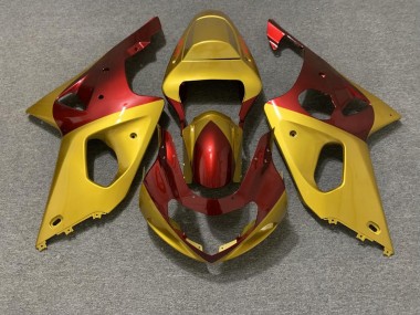 Gold and Red 2000-2002 Suzuki GSXR 1000 Motorcycle Fairings