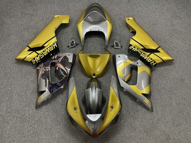 Gold and Silver 2005-2006 Kawasaki ZX6R Motorcycle Fairings