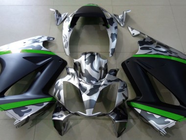 Gray Camouflage & Green 2002-2012 Honda VFR800 Motorcycle Fairings