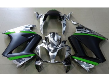 Gray Camouflage & Green 2002-2012 Honda VFR800 Motorcycle Fairings