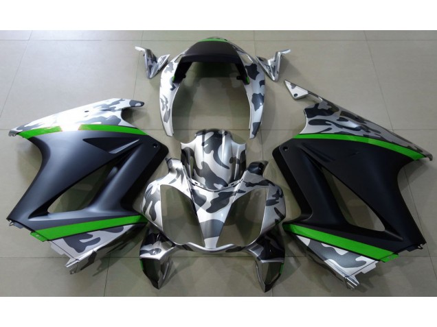 Gray Camouflage & Green 2002-2012 Honda VFR800 Motorcycle Fairings