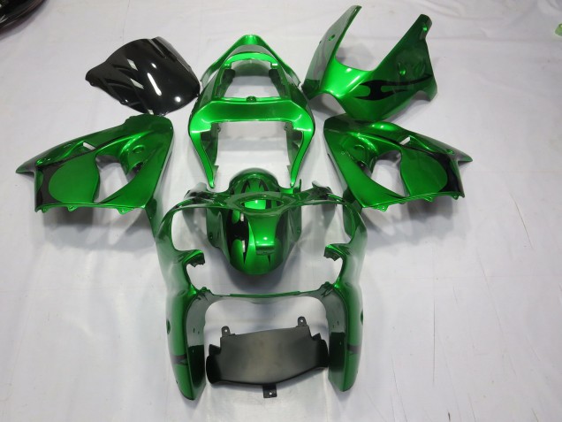 Green 2000-2002 Kawasaki ZX6R Motorcycle Fairings