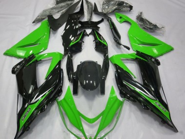 Green and Black 2013-2018 Kawasaki ZX6R Motorcycle Fairings