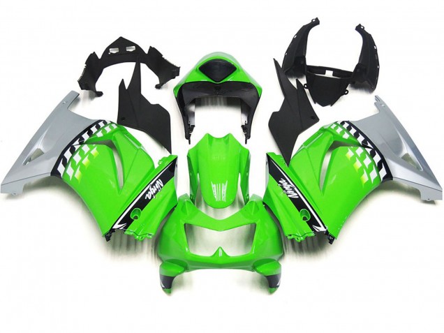 Green and Black Check 2008-2013 Kawasaki Ninja 250 Motorcycle Fairings