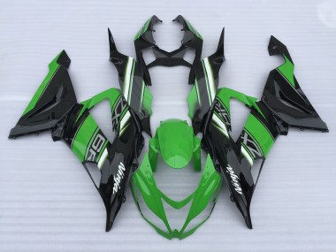 Green and Black High Gloss 2013-2018 Kawasaki ZX6R Motorcycle Fairings