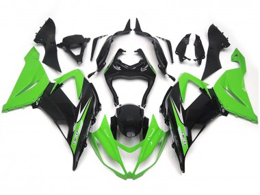 Green and Black Vibrant OEM Style 2013-2018 Kawasaki ZX6R Motorcycle Fairings