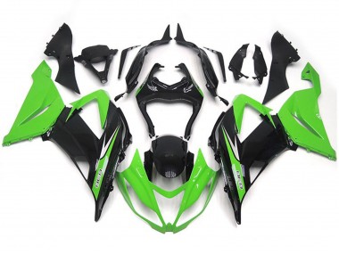 Green and Black Vibrant OEM Style 2013-2018 Kawasaki ZX6R Motorcycle Fairings