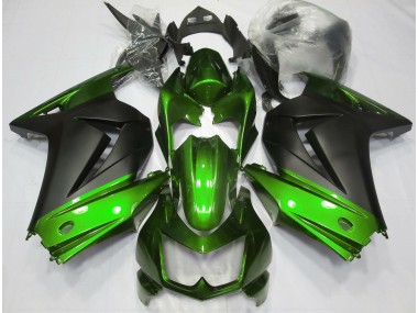 Green and Matte Black 2008-2013 Kawasaki Ninja 250 Motorcycle Fairings