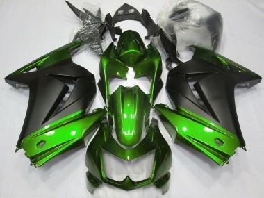 Green and Matte Black 2008-2013 Kawasaki Ninja 250 Motorcycle Fairings