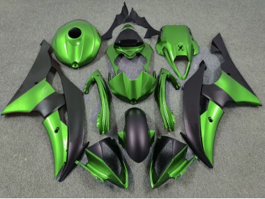 Green and Matte Black 2008-2016 Yamaha R6 Motorcycle Fairings