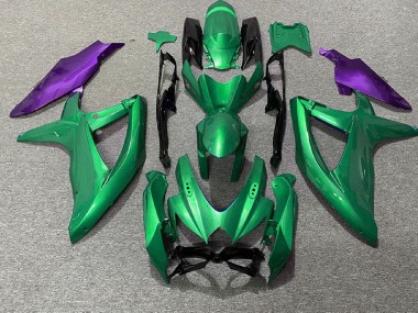 Green and Purple 2008-2010 Suzuki GSXR 600-750 Motorcycle Fairings