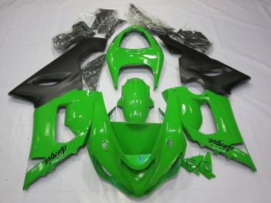 Green Black 2005-2006 Kawasaki ZX6R Motorcycle Fairings