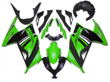 Green Black and White Gloss 2013-2018 Kawasaki Ninja 300 Motorcycle Fairings