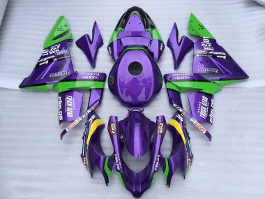 Green Purple Trick Star 2004-2005 Kawasaki ZX10R Motorcycle Fairings