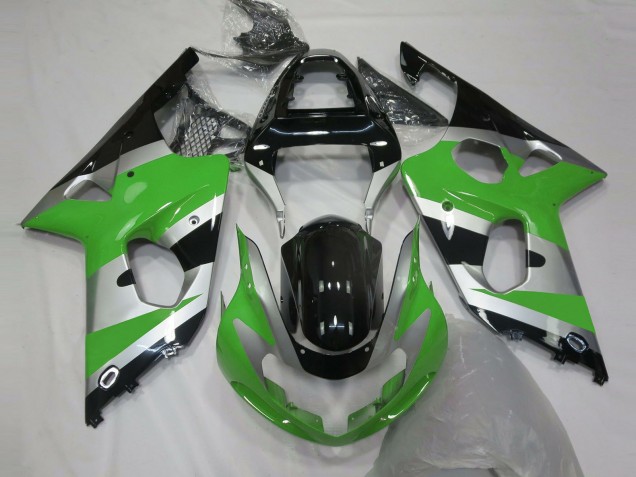 Green Silver OEM Style 2000-2002 Suzuki GSXR 1000 Motorcycle Fairings