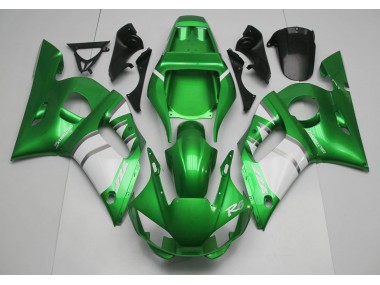 Green & White 1998-2002 Yamaha R6 Motorcycle Fairings