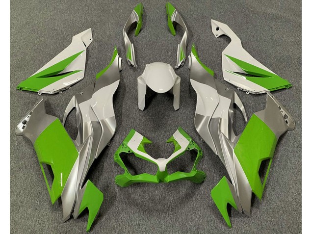 Green White and Silver 2019-2020 Kawasaki ZX6R Motorcycle Fairings