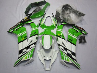 Green White Black 2011-2015 Kawasaki ZX10R Motorcycle Fairings