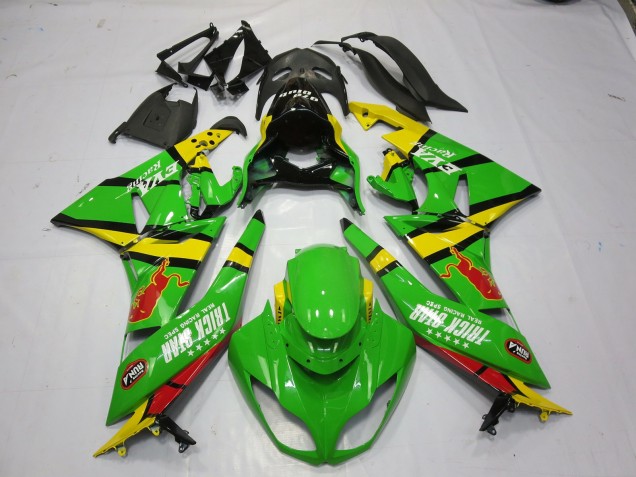 Green Yellow 2009-2012 Kawasaki ZX6R Motorcycle Fairings