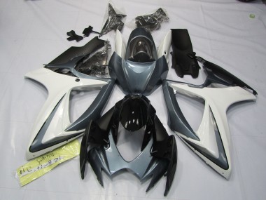 Grey and White 2006-2007 Suzuki GSXR 600-750 Motorcycle Fairings