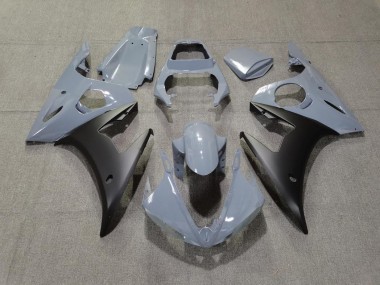 Grey & Matte Black 2003-2005 Yamaha R6 Motorcycle Fairings