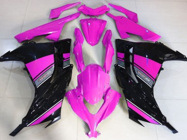 Hot Pink and Black 2013-2018 Kawasaki Ninja 300 Motorcycle Fairings