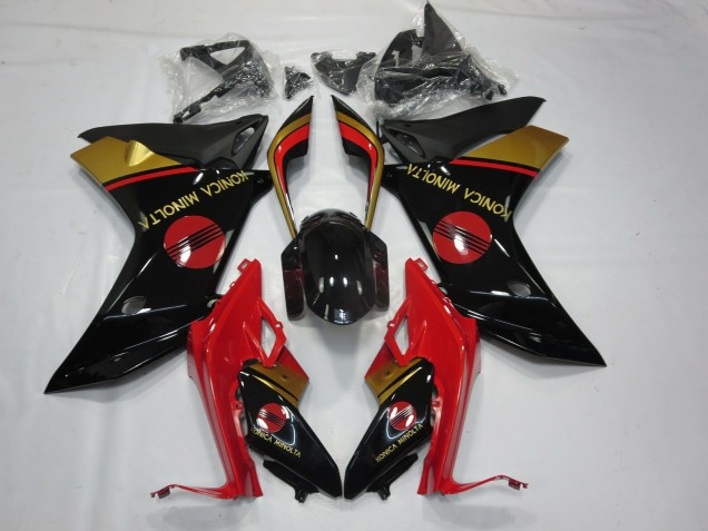 KM Red Black and Gold 2011-2012 Honda CBR600F Motorcycle Fairings