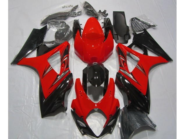 Lava Red and Black 2007-2008 Suzuki GSXR 1000 Motorcycle Fairings